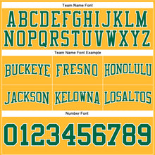 Load image into Gallery viewer, Custom Stitched Gold Kelly Green-White Football Pullover Sweatshirt Hoodie