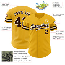 Load image into Gallery viewer, Custom Gold Brown-White Authentic Baseball Jersey