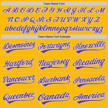 Load image into Gallery viewer, Custom Gold Purple-White Authentic Throwback Baseball Jersey