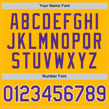 Load image into Gallery viewer, Custom Gold Purple-White Authentic Throwback Baseball Jersey