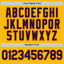 Load image into Gallery viewer, Custom Gold Navy-Red Authentic Throwback Baseball Jersey