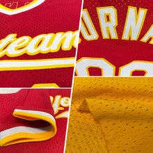 Load image into Gallery viewer, Custom Gold Red-Black Authentic Throwback Baseball Jersey