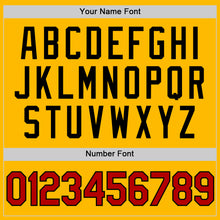 Load image into Gallery viewer, Custom Gold Red-Black Authentic Throwback Baseball Jersey