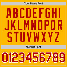 Load image into Gallery viewer, Custom Gold Red-White Authentic Throwback Baseball Jersey