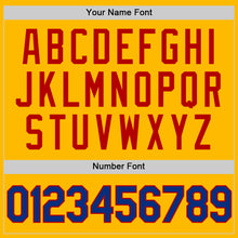 Load image into Gallery viewer, Custom Gold Royal-Red Authentic Throwback Baseball Jersey