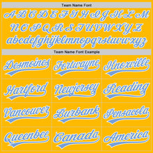 Load image into Gallery viewer, Custom Gold Light Blue-White Authentic Throwback Baseball Jersey