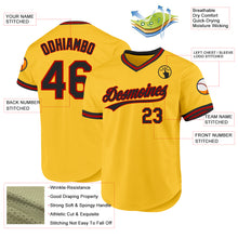 Load image into Gallery viewer, Custom Gold Black-Red Authentic Throwback Baseball Jersey