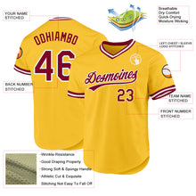 Load image into Gallery viewer, Custom Gold Maroon-White Authentic Throwback Baseball Jersey