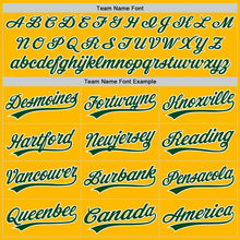 Load image into Gallery viewer, Custom Gold Green-White Authentic Throwback Baseball Jersey