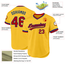 Load image into Gallery viewer, Custom Gold Red-Royal Authentic Throwback Baseball Jersey