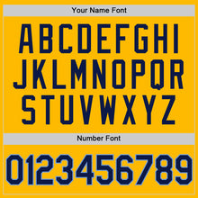 Load image into Gallery viewer, Custom Gold Navy-Light Blue Authentic Throwback Baseball Jersey