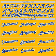 Load image into Gallery viewer, Custom Gold Royal-White Authentic Throwback Basketball Jersey