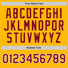 Load image into Gallery viewer, Custom Gold Maroon-White Authentic Throwback Basketball Jersey