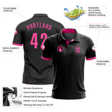 Load image into Gallery viewer, Custom Black Pink Performance Golf Polo Shirt