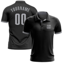 Load image into Gallery viewer, Custom Black Gray Performance Golf Polo Shirt