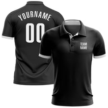 Load image into Gallery viewer, Custom Black White Performance Golf Polo Shirt