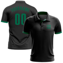 Load image into Gallery viewer, Custom Black Kelly Green Performance Golf Polo Shirt