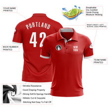 Load image into Gallery viewer, Custom Red White Performance Golf Polo Shirt