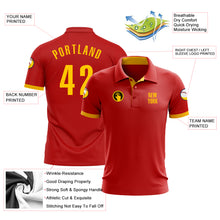 Load image into Gallery viewer, Custom Red Yellow Performance Golf Polo Shirt
