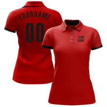 Load image into Gallery viewer, Custom Red Black Performance Golf Polo Shirt