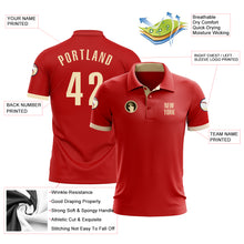 Load image into Gallery viewer, Custom Red Cream Performance Golf Polo Shirt