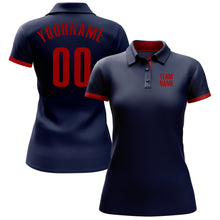 Load image into Gallery viewer, Custom Navy Red Performance Golf Polo Shirt