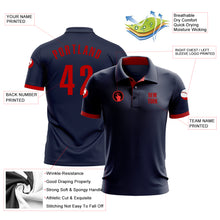 Load image into Gallery viewer, Custom Navy Red Performance Golf Polo Shirt