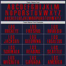 Load image into Gallery viewer, Custom Navy Red Performance Golf Polo Shirt