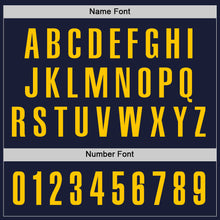 Load image into Gallery viewer, Custom Navy Yellow Performance Golf Polo Shirt