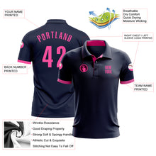Load image into Gallery viewer, Custom Navy Pink Performance Golf Polo Shirt