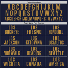 Load image into Gallery viewer, Custom Navy Old Gold Performance Golf Polo Shirt