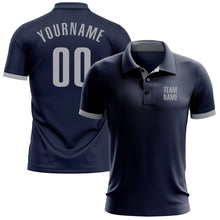 Load image into Gallery viewer, Custom Navy Gray Performance Golf Polo Shirt