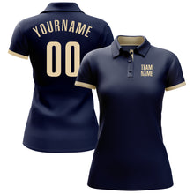 Load image into Gallery viewer, Custom Navy Cream Performance Golf Polo Shirt