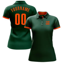 Load image into Gallery viewer, Custom Green Orange Performance Golf Polo Shirt