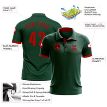 Load image into Gallery viewer, Custom Green Red Performance Golf Polo Shirt