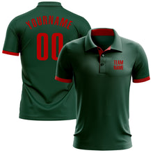 Load image into Gallery viewer, Custom Green Red Performance Golf Polo Shirt