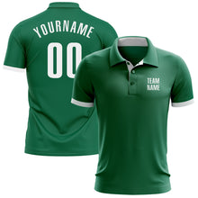 Load image into Gallery viewer, Custom Kelly Green White Performance Golf Polo Shirt