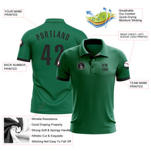 Load image into Gallery viewer, Custom Kelly Green Black Performance Golf Polo Shirt