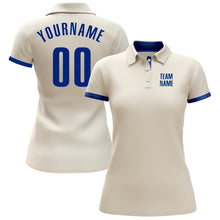 Load image into Gallery viewer, Custom Cream Royal Performance Golf Polo Shirt