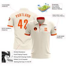 Load image into Gallery viewer, Custom Cream Orange Performance Golf Polo Shirt