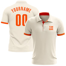 Load image into Gallery viewer, Custom Cream Orange Performance Golf Polo Shirt