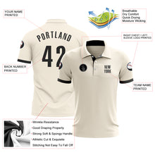 Load image into Gallery viewer, Custom Cream Black Performance Golf Polo Shirt
