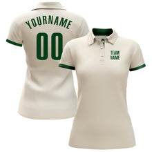Load image into Gallery viewer, Custom Cream Green Performance Golf Polo Shirt