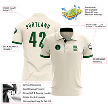 Load image into Gallery viewer, Custom Cream Green Performance Golf Polo Shirt