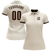 Load image into Gallery viewer, Custom Cream Brown Performance Golf Polo Shirt