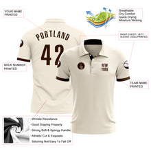 Load image into Gallery viewer, Custom Cream Brown Performance Golf Polo Shirt