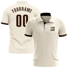 Load image into Gallery viewer, Custom Cream Brown Performance Golf Polo Shirt