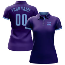 Load image into Gallery viewer, Custom Purple Light Blue Performance Golf Polo Shirt