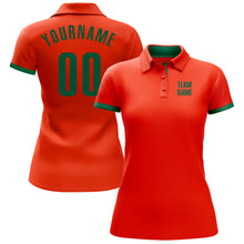 Load image into Gallery viewer, Custom Orange Kelly Green Performance Golf Polo Shirt