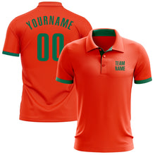 Load image into Gallery viewer, Custom Orange Kelly Green Performance Golf Polo Shirt
